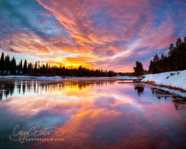 Beautiful winter sunset in Island Park, Idaho by Caryn Esplin